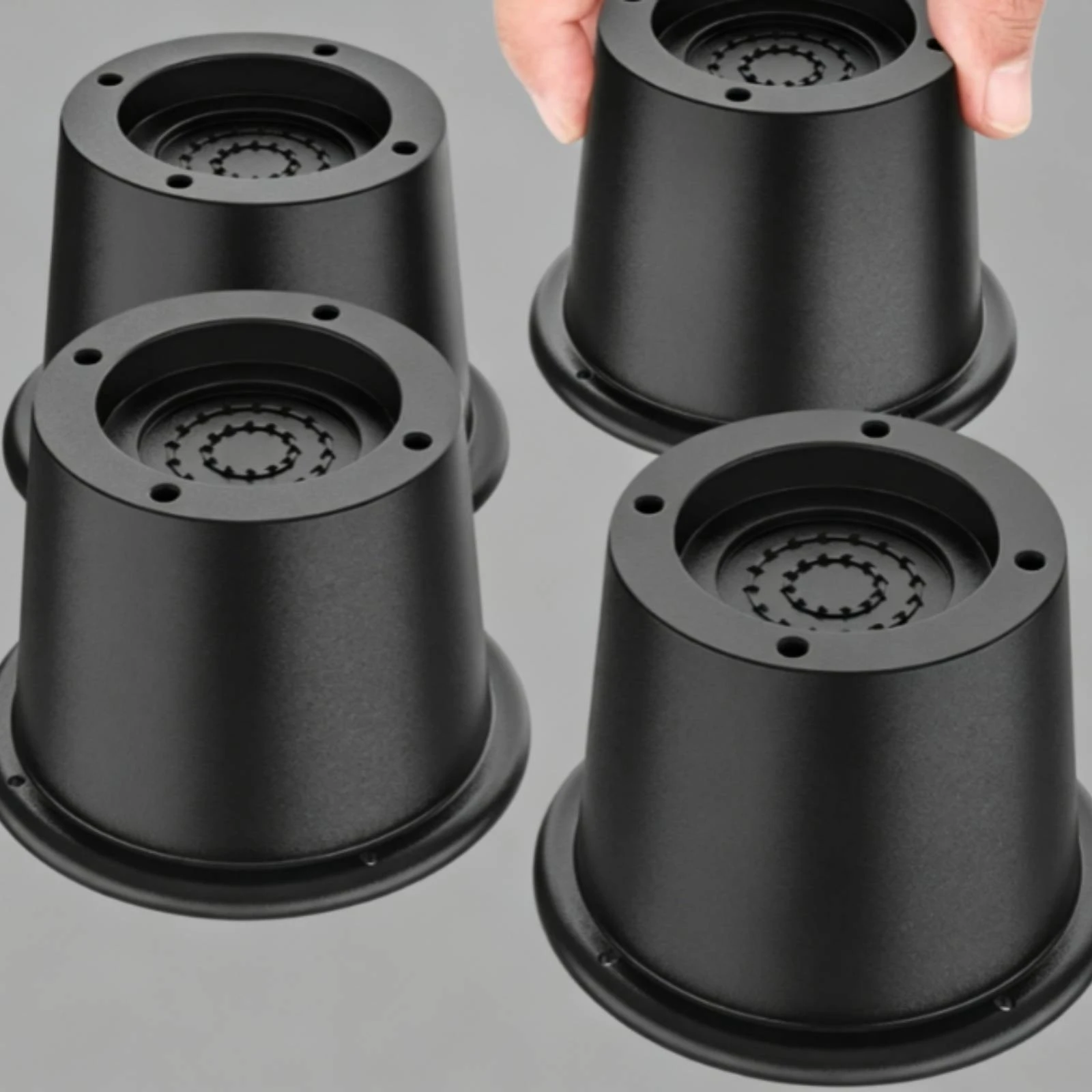 4 Pieces Furniture Leg Riser Tapered Bed Riser Furniture Lift Block Round Home Accessory Black - view 2