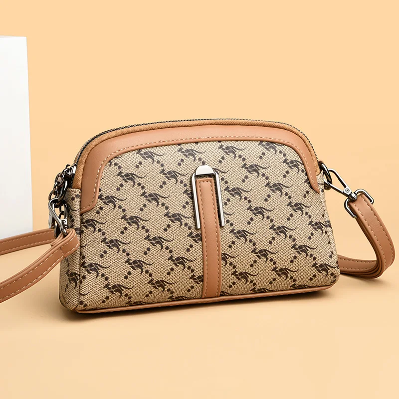 

2024 Middle-aged Handbag Four Layer Mobile Phone Purse Old Flower Bag New High-capacity Women's Diagonal Cross Brand Mother Bag