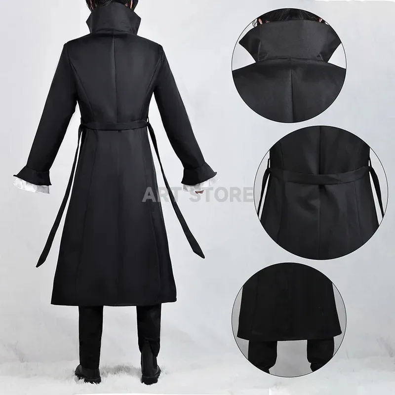 

Ryunosuke Akutagawa аниме Bungo Stray Dogs косплей Тренч униформа комплект Хэллоуин костюм Ryuunosuke парик головные уборы yi;4