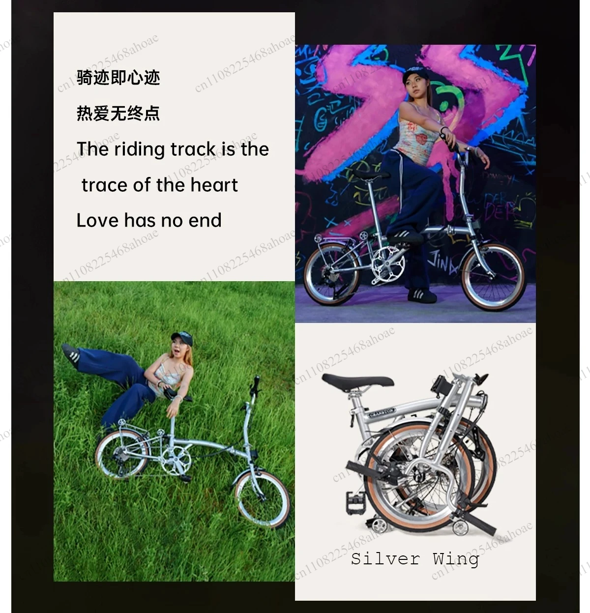 Portable Three-fold Folding Bike 16 Inch 9-speed Gear High-quality Steel Frame M-pole Lightweight Travel Bicycle