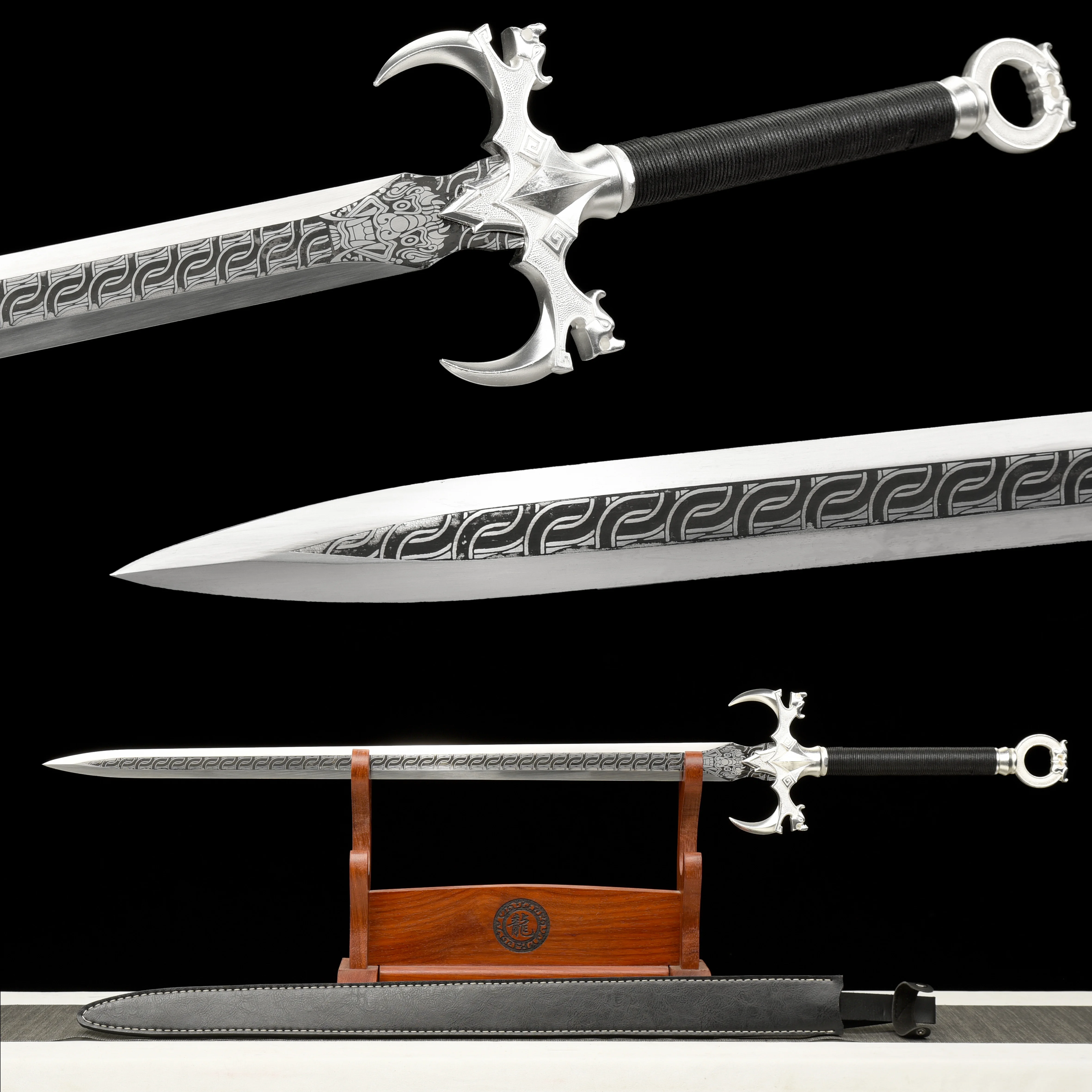 105cm European medieval knight katana war sword spring steel blade warrior Sword Sharp Weapons Kung fu martial arts battle tang