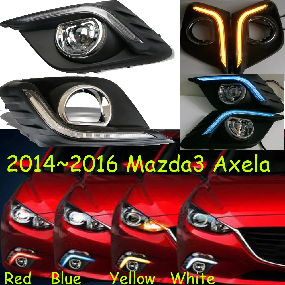 

1set 2014~2016y car bumper headlamp for mazda3 Axela daytime Light LED DRL headlight for mazda 3 Axela fog light,Axela headligh