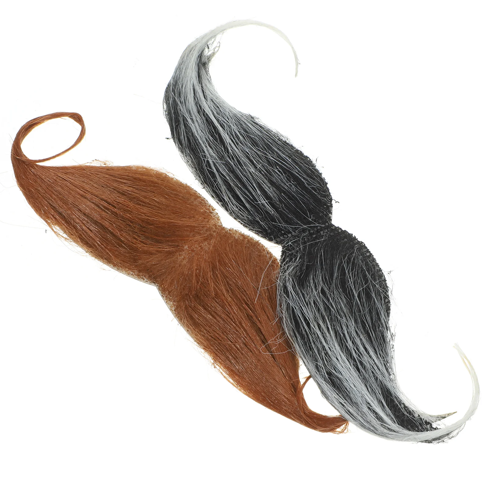 2Pcs Fake Mustache Lifelike Halloween Beard Novelty Mustaches False Facial Hair