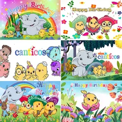 Canticos Cartoon animals Photography Backdrop Decoration Kid Birthday Baby Shower Chicken Photo Grassland Vinyl Photo Booth Prop