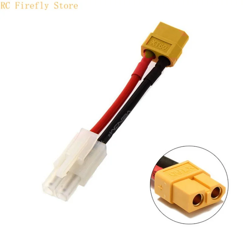 Male XT60 to Female Tamiya Connector Cable Adapter Plug silicone Wire 14AWG 100mm For RC Lipo Battery