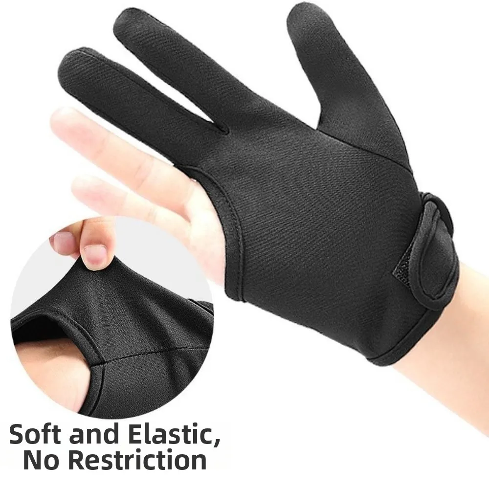 

Durable 3 Finger Heat Resistant Gloves Reusable Professional Curling Wand Glove Black Multifunction Heat Gear Gloves for Home
