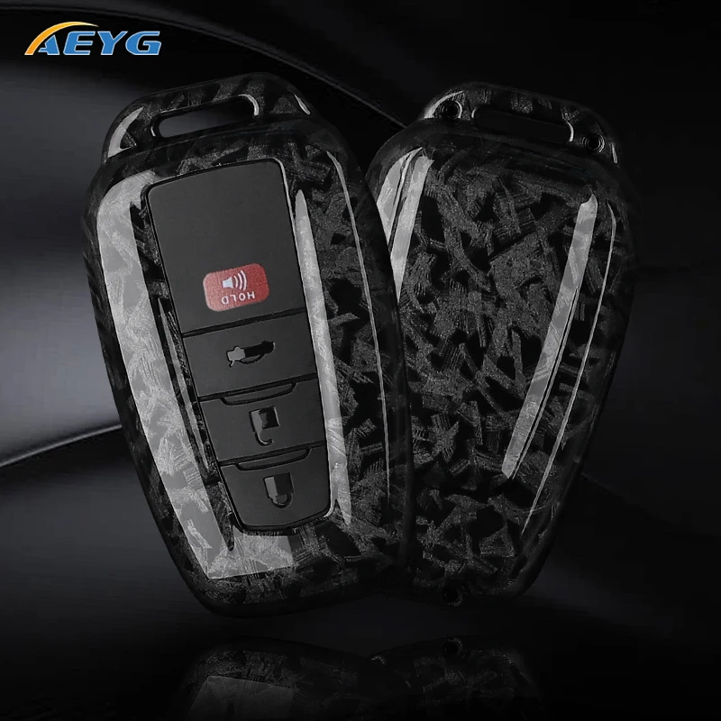 Funda para llave de coche de fibra de carbono ABS, accesorios para llavero Toyota Prius Camry Corolla CHR C-HR RAV4 Land Cruiser Prado