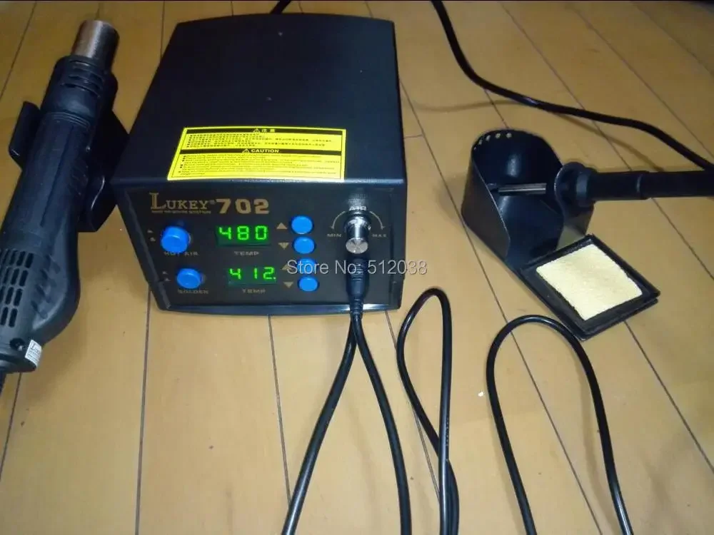 

L702 Паяльная станция SMD 2 в 1, паяльник, сварочный аппарат, фен с 3 насадками