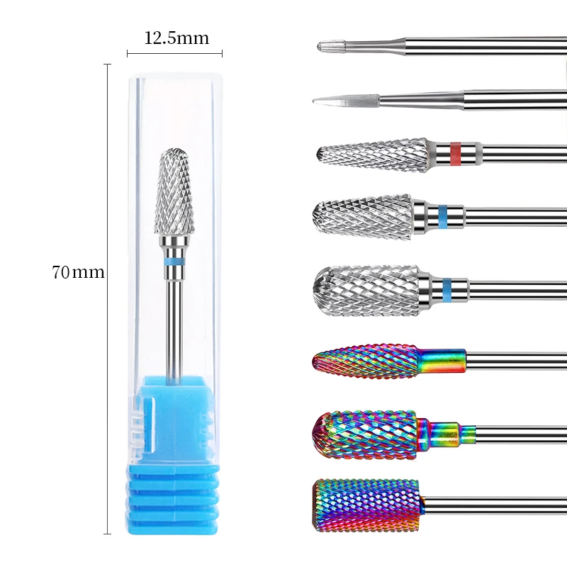 텅스텐 스틸 밀링 커터 매니큐어 네일 드릴 비트, 전기 네일 파일, 핑크 그라인딩 비트, 밀 커터 버 액세서리