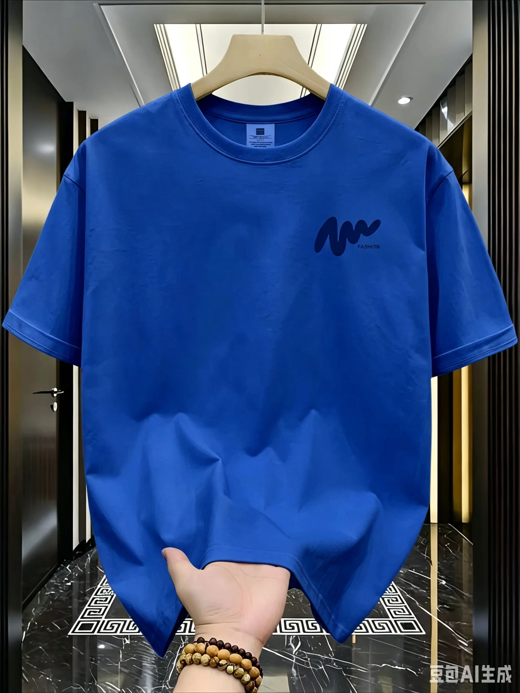 2026 Heißer Verkauf Herren Sommer Lässiges, lockeres, modisches, schlichtes T-Shirt mit Buchstabenmuster, bedruckt, bequem, Rundhals, Kurzarm – Detail 3