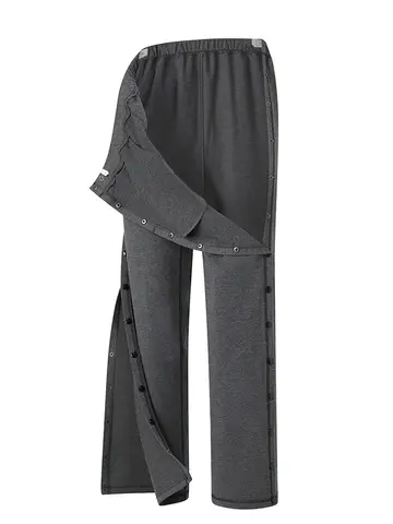 Unisex Tear Away Recovery Pants with Full Side Snaps & Adjustable Waist – Post Surgery Clothing for Mobility Daily &Comfort
