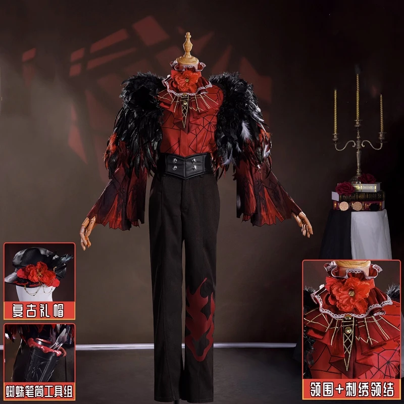 Художник для косплея Identity V Edgar Valden Cos, мужская модная униформа в стиле аниме, одежда для ролевых игр, карнавальный костюм Comic-con со шляпой, новинка