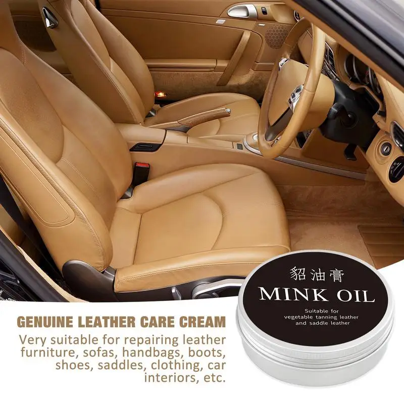 15/30/50/100/250g Car Leather Care Polishing Refurbishing Cleaner Mink Oil Car Seat Sofa Cleaning Cream Anti-dry Cracking Paste