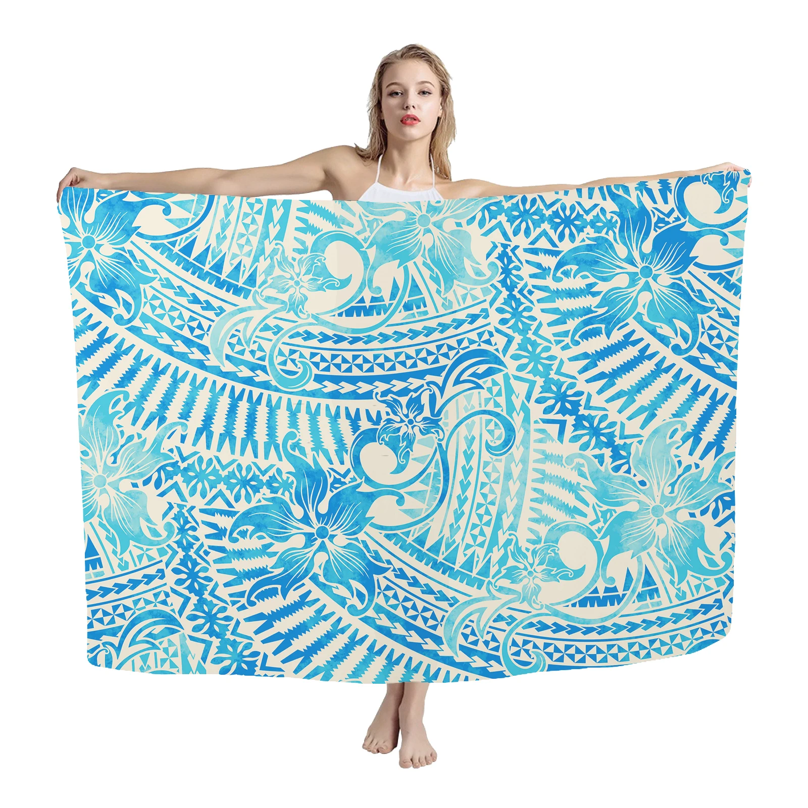 Hawaii Towel Polynesian Sarong Samoa Tattoo Printed for Women Hot Summer Sale Lightweight Shawl Large Size Beach Towel
