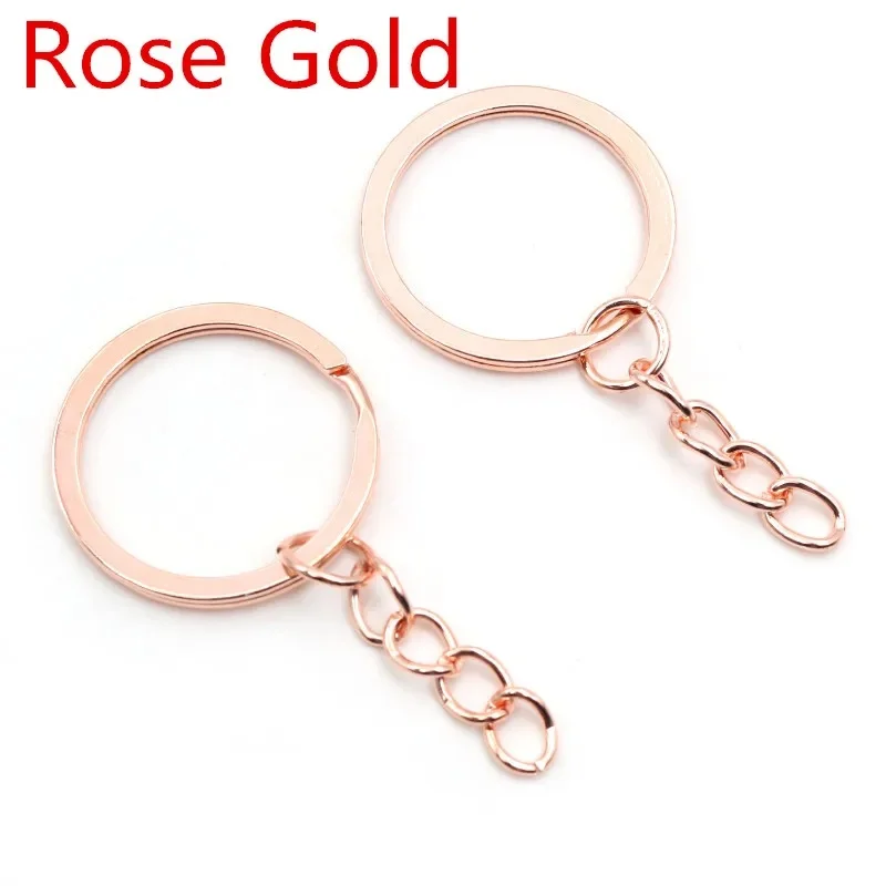 20-60Pcs 25/30mm Gold Silver Plated Key Ring Key Chain Clasp Findings Keychain Split Ring Plated Key Ring For Jewelry Making