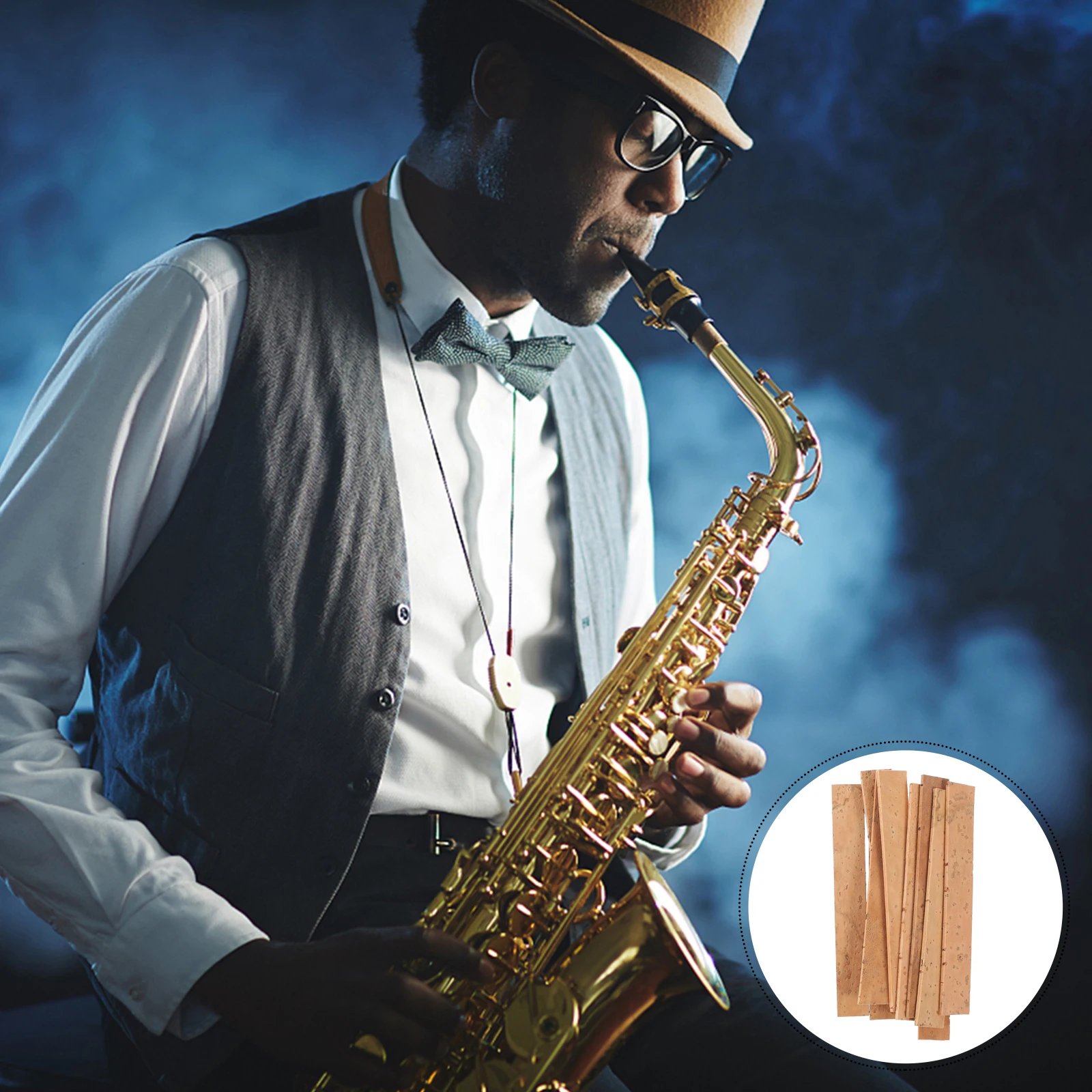 

10 Pieces Cork Sheet for Woodwinds Instrument Parts Accessories Durable Environmental Protection Material Clarinet Saxophone