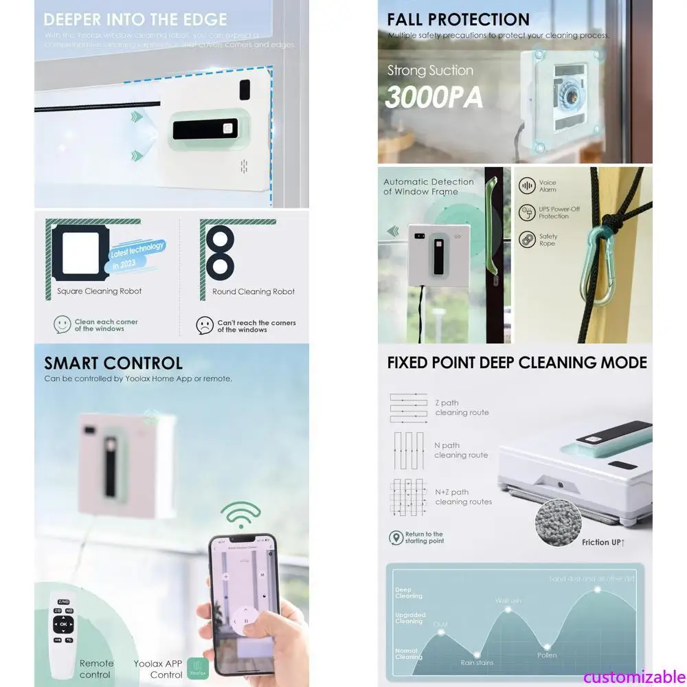 

Автоматический робот для мытья окон с двойным распылением и всасыванием 3000 Па