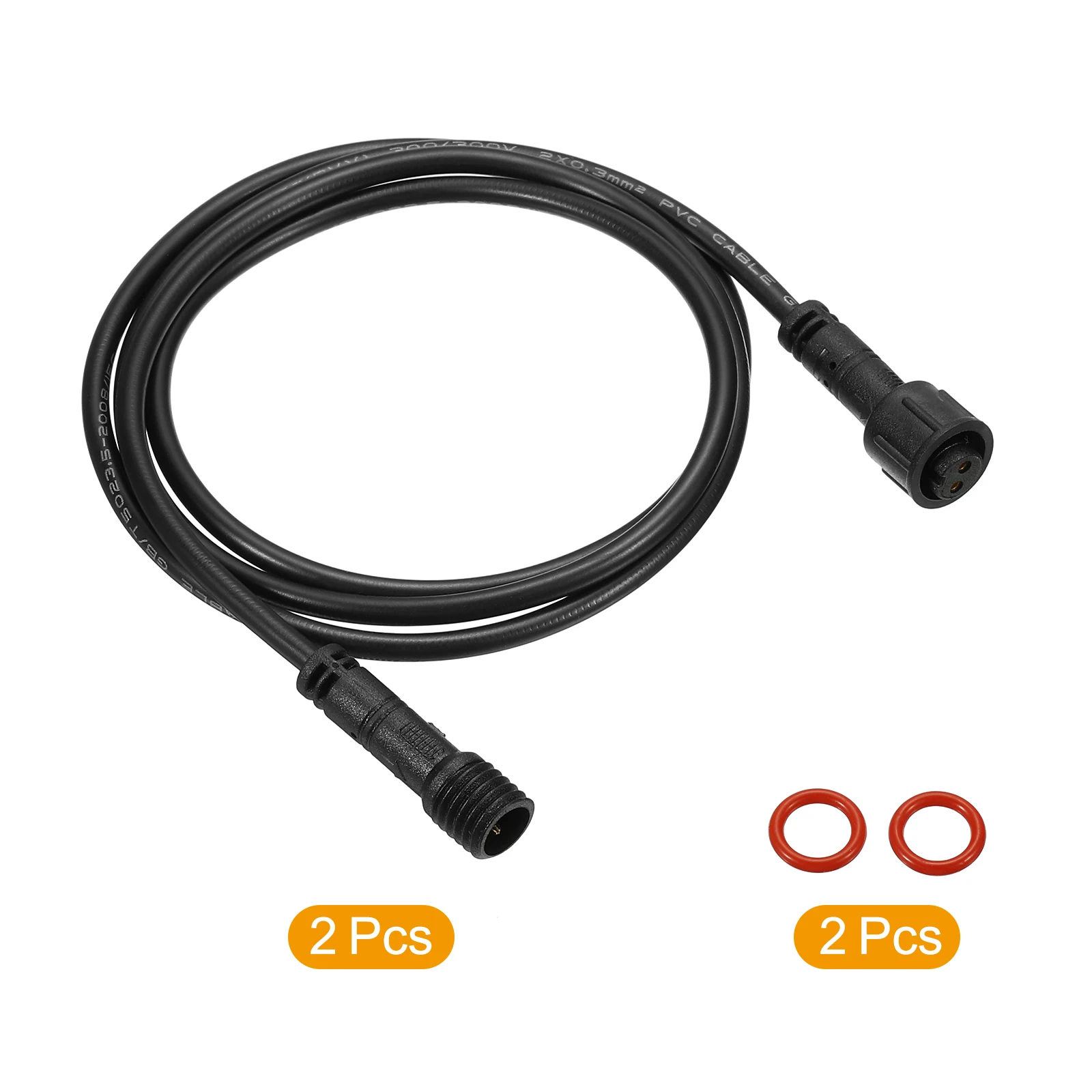 2Pcs 1/2/3m 2/3/4Pin Extension Cable Wire 18/20/22AWG Waterproof IP67 Connector with Male and Female at Both Ends for LED Strips