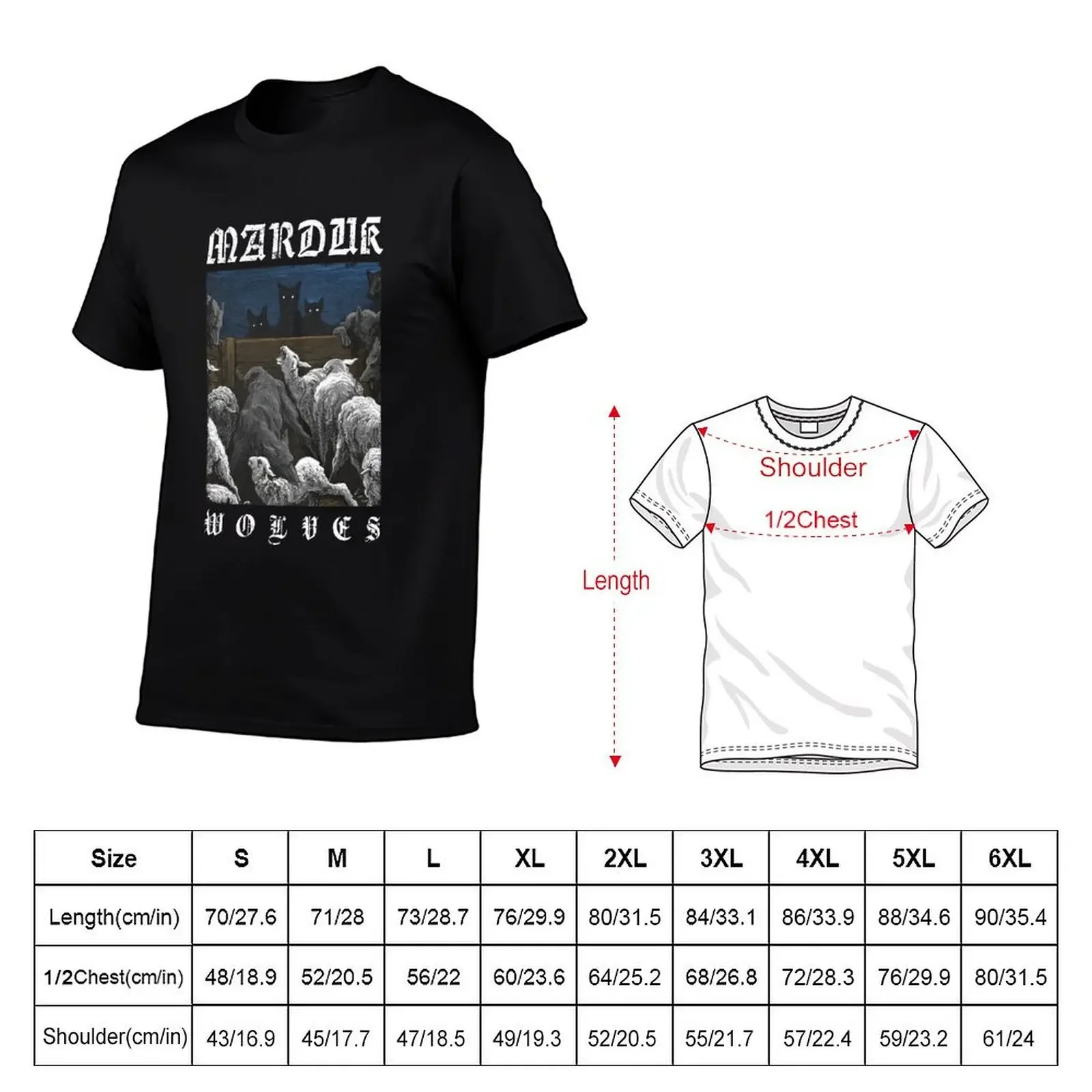 MARDUK Wolves T-Shirt quick drying graphics vintage graphic tee man clothes Men's cotton t-shirt