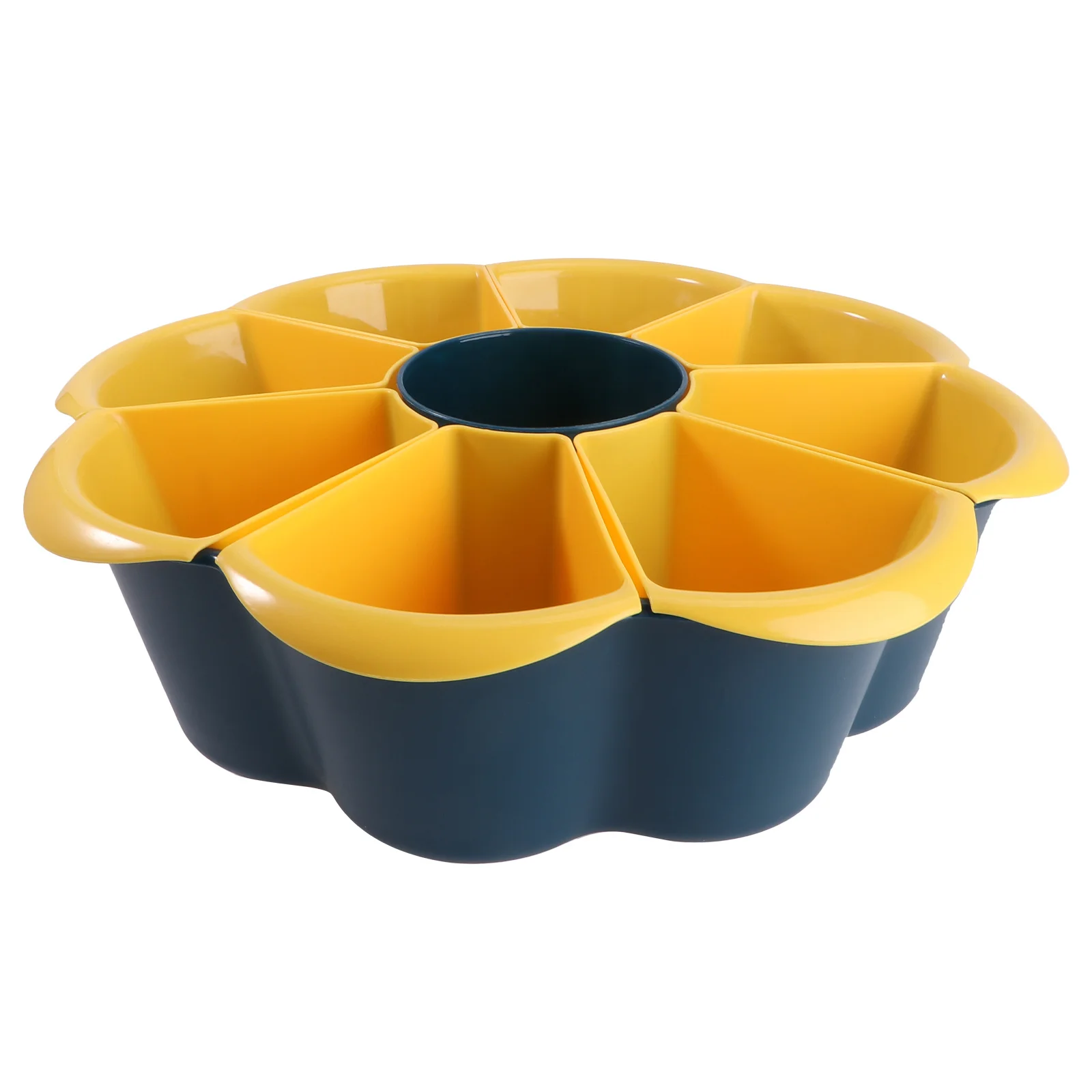 

1pc Vegetable Platter Fruit Drain Basket Rotating Detachable Design Waterproof Sturdy Compartments Snack Platter Household