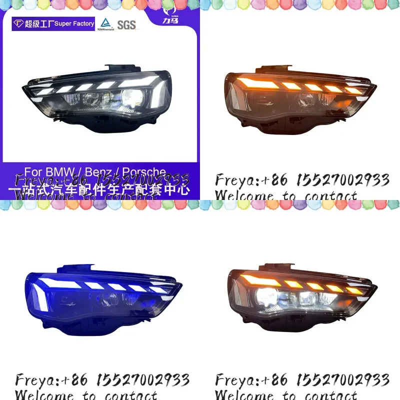 Applicable to 13-16 modified LED lens daytime running light headlights, old and new, A3 headlight assembly