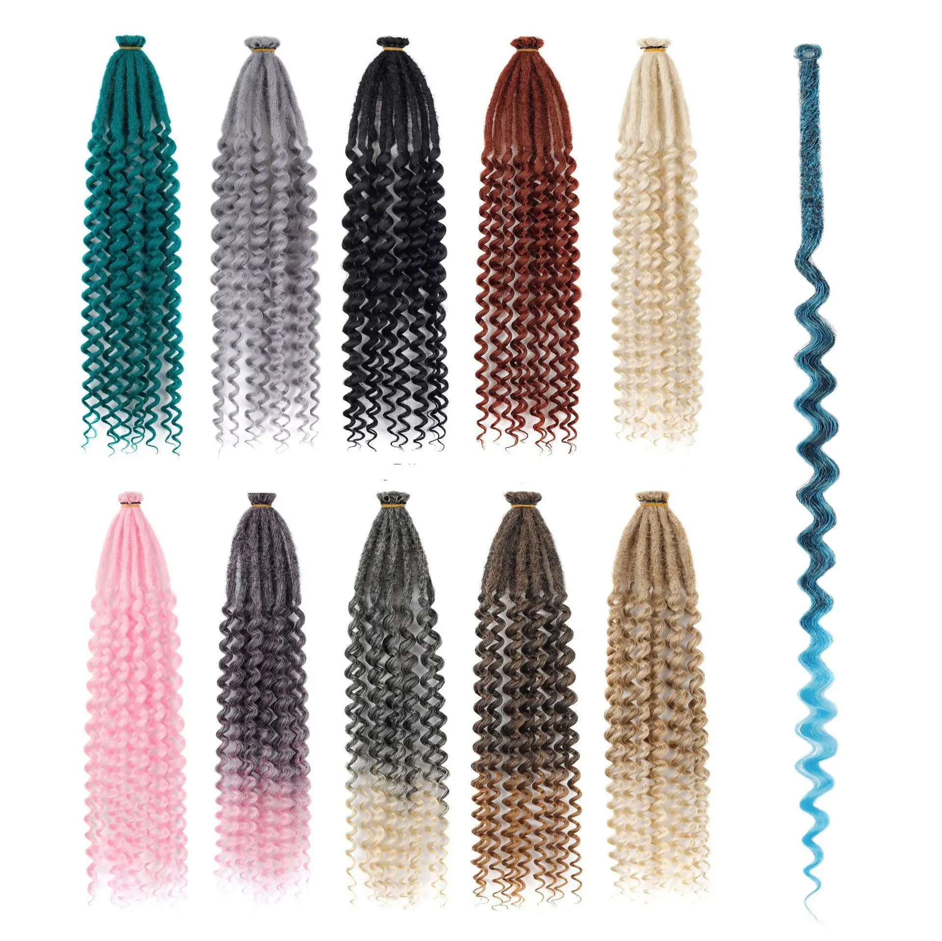 

SQRDGQ 5 шт./лот, синтетические волосы для плетения косичек в стиле бохо, 24 дюйма, для чернокожих женщин, с кудрявыми концами