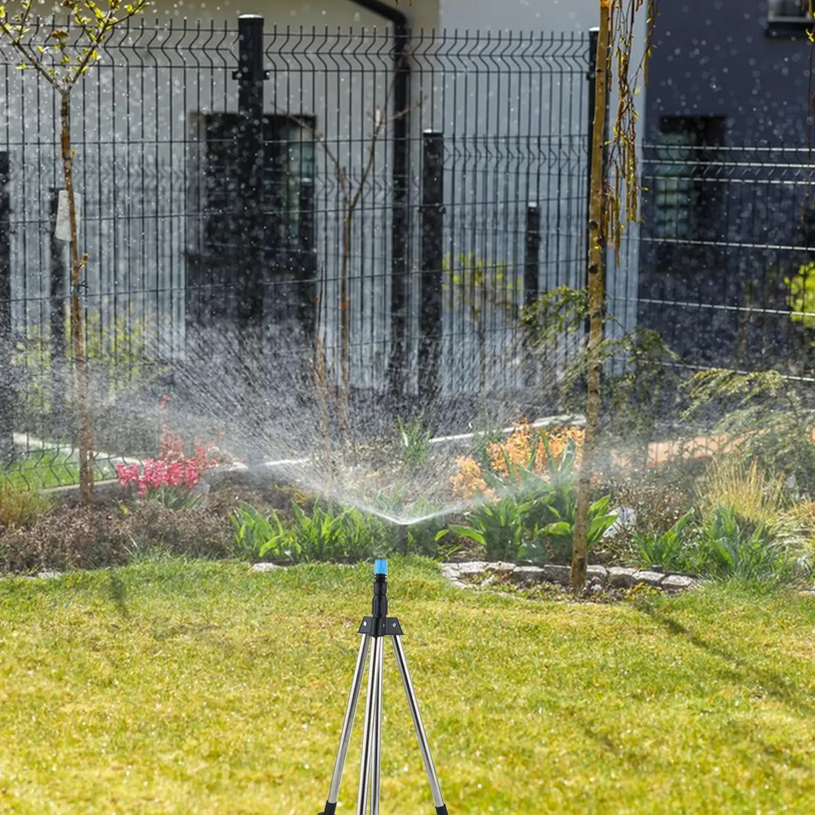 Sprinkler Stand Tripod Rotating Sprinkler On Tripod Base Outdoor Adjustable Height Watering Equipment For Yard Flower Bed