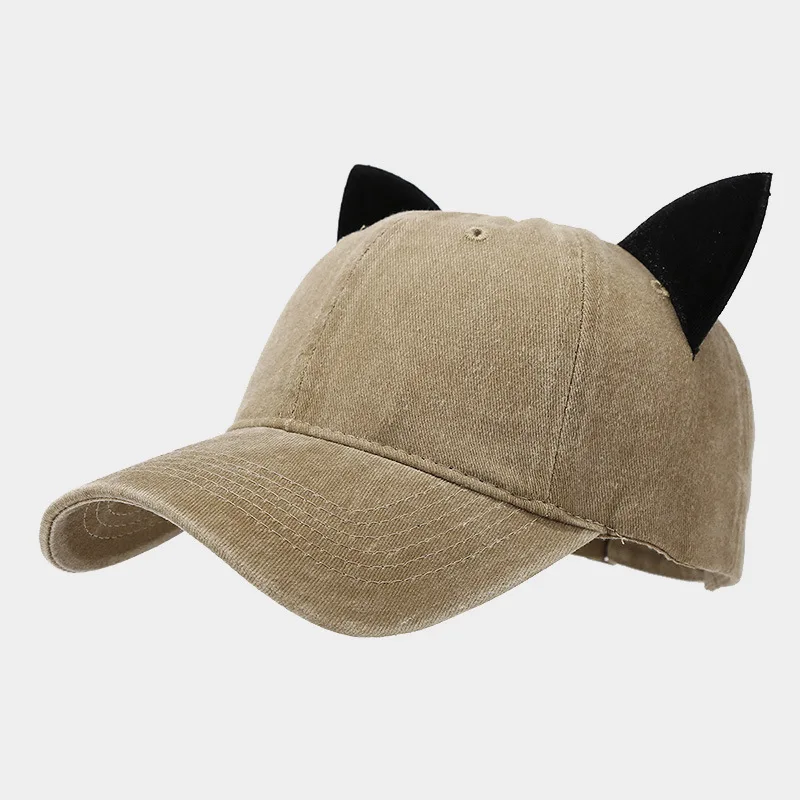 Niedliche Baseballkappe mit Katzenohren, Damen-Sommerkappe mit weichem Oberteil, personalisierte Mütze für Studentenpaare, Herren-Hip-Hop-Streetwear – Detail 5