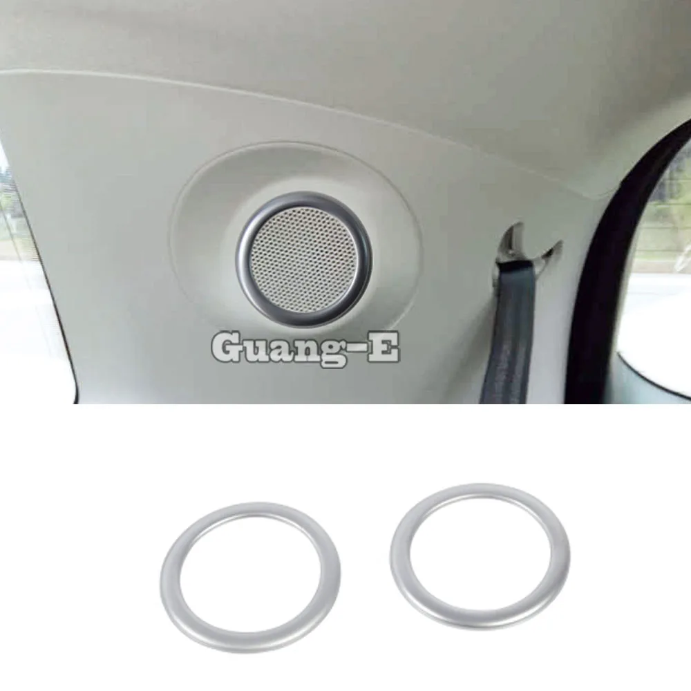 

For Ford EDGE 2015 2016 2017 2018 Car Door Styling ABS Chrome Audio Speak Sound Cover Ring Circle Lamp Trim 2pcs