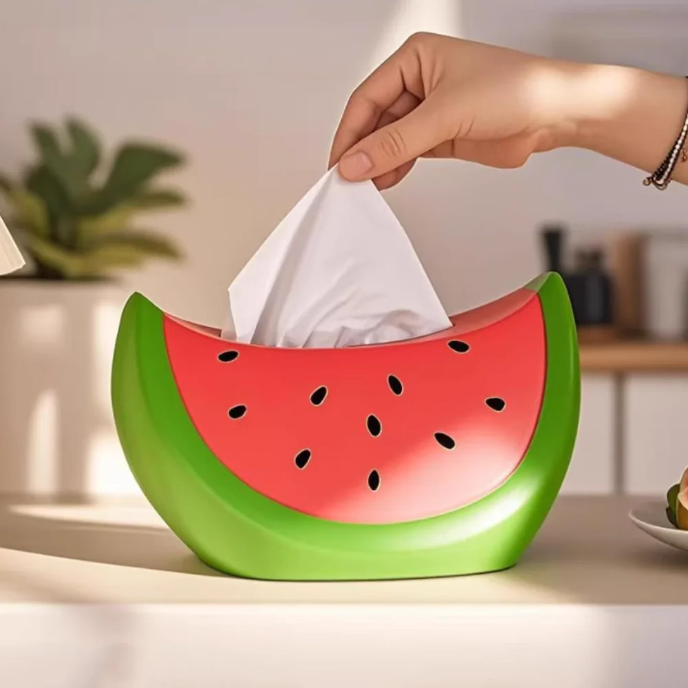 Modell Spielzeug Wassermelone Tissue Box Dekorative Obst Wassermelone Papier Lagerung Box Sammeln Cartoon Wassermelone Ornament Dekoration