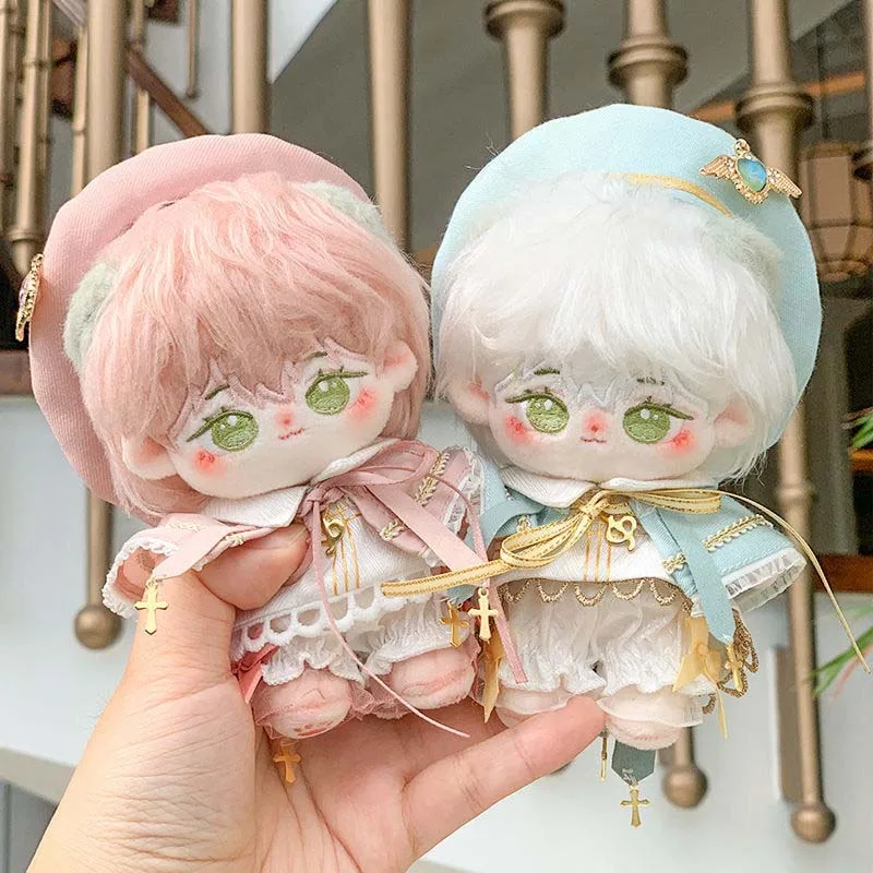 4個/セット スカルパンダ服 10CMコットン人形用 可愛いレトロベレー帽 ケープセット 人形DIY着せ替え人形アクセサリー ギフト用