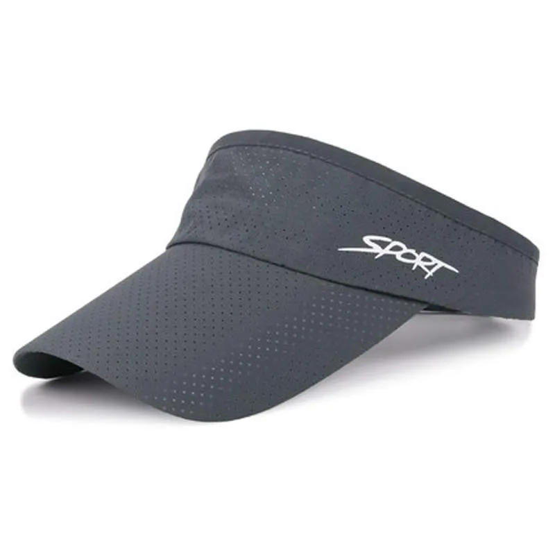 Sun Protected Men Womens Cool Breathable Sport Visor Hat Golf Tennis Visor Cap Grey Black Navy Beige White Blue