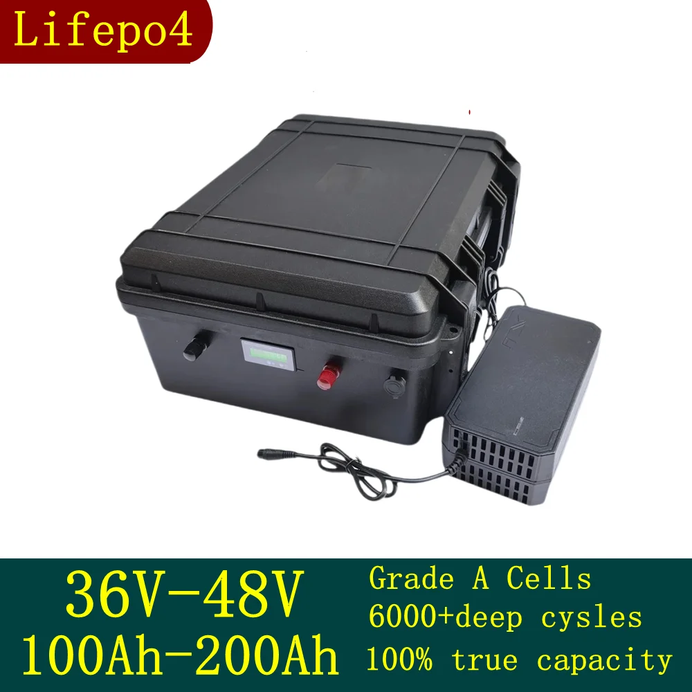 

LiFepo4 Lithium Battery BMS 12S 16S for 3600W 5000W Trolling Motor Motorhome Solar System RV36V 48V 100Ah 120Ah 150Ah 200Ah