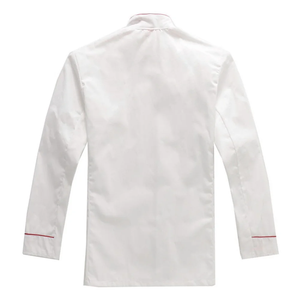 Langarm-Kochmantel, rot, geprägt, XXL, langlebig, atmungsaktiv, ölbeständig, für Küche, Kochuniform, Restaurant, Hotel, Bar, Outdoor-Grill