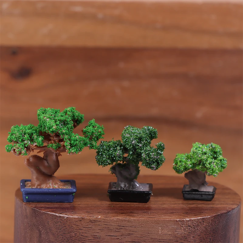 

1/12 Dollhouse Simulation Mini Green Tree Potted Dollhouse Home Decorations Dolls House Micro Landscape Garden Ornament