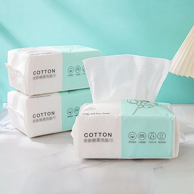 100 Pompek Zagęszczony jednorazowy ręcznik do twarzy 100 bawełna Miękka tkanina Oczyszczanie podróżne Suchy mokry płyn do demakijażu Perłowa bawełna Wielokrotnego użytku