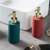 300ml Ceramic Hand Sanitizer Navy Red Sub Bottle Nordic Gold Press Lotion Bottle Shampoo Shower Gel Bottle Dispenser Bathroom