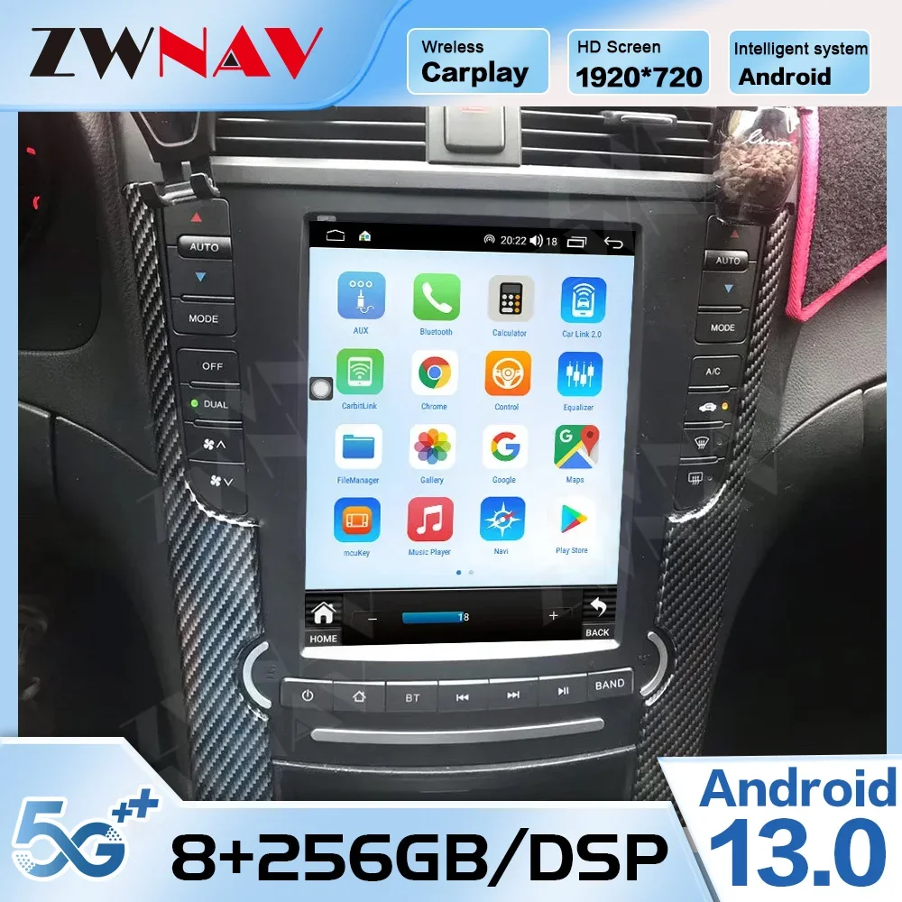 

128G Vertical Tesa- Style Screen Android For Acura TL Car Radio Receiver Auto Audio Stereo GPS Navigation Video Player Head Unit
