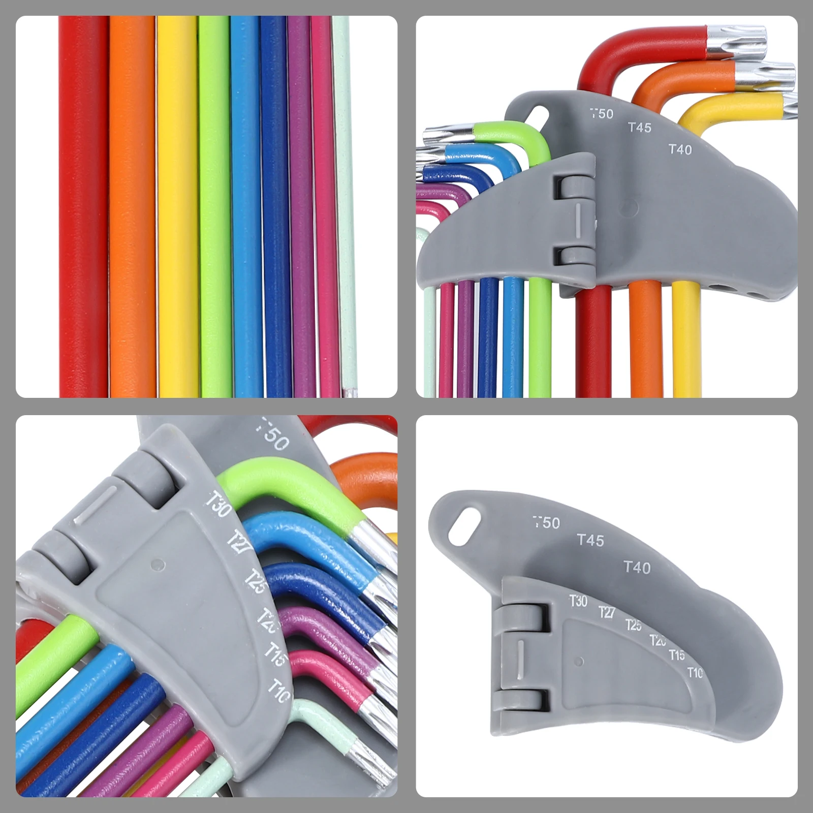 

9pcs L-Shaped Internal Hexagon Wrench Set Colored Steel Spanner Multi-Function Durable Non-Rust Repair Hand Tool For Vehicle