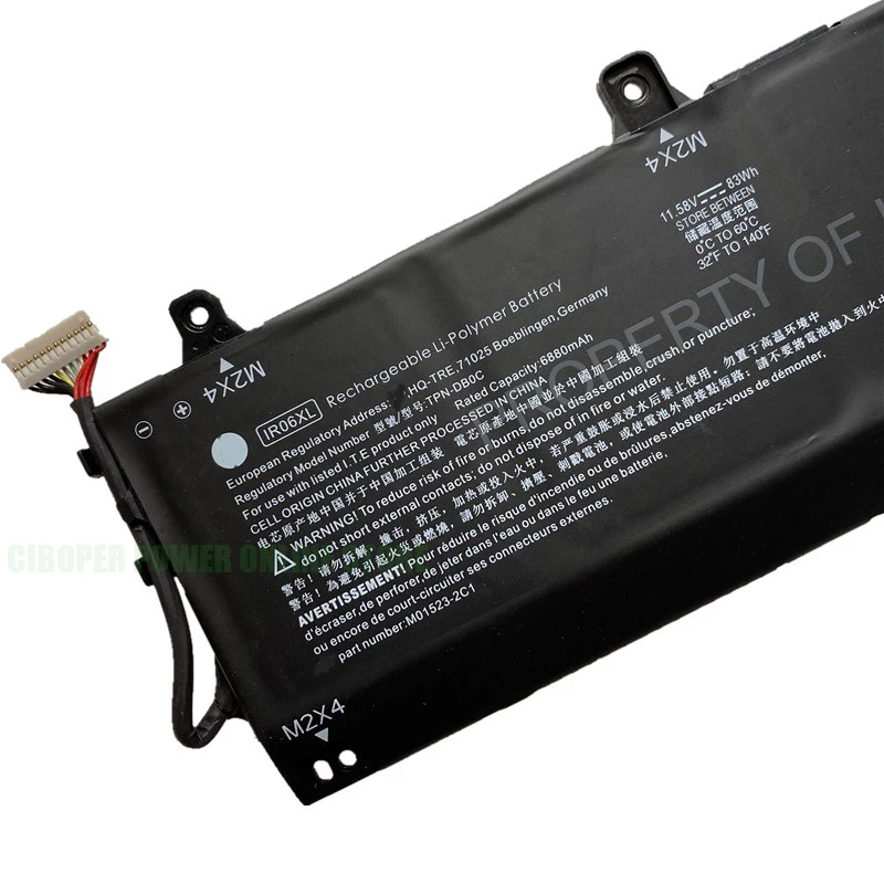 CP Genuine Laptop Battery IR06XL 11.58V/83Wh For ZBook Power G7 Series TPN-DB0C IR06083XL, IR06XL, M01523-2C1, M02029-005