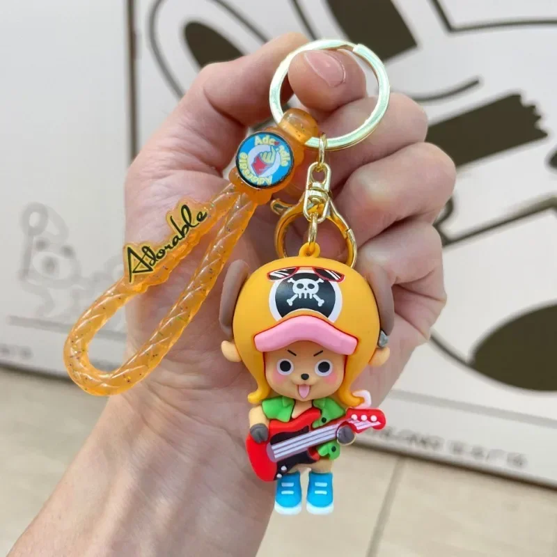 ONE PIECE Creative Cartoon Car Keychain Tony Tony Chopper Trendy Dress Children's School Bag Keychain Animation Peripherals