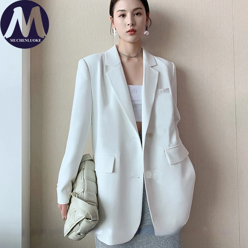 

Blazer Women White 2023 Spring Autumn New Casual Loose Online Celebrity Blazer Coats Korean Fashion Women's Professional Blazers