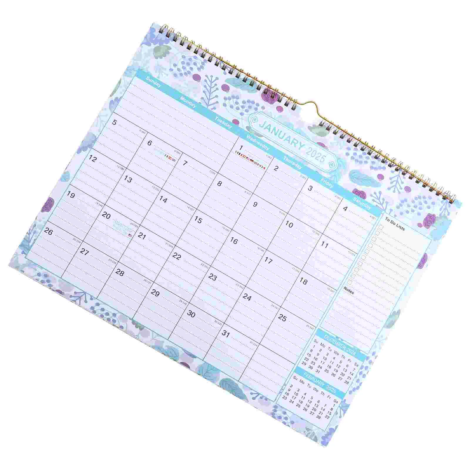 

2025 Wall Calendar Room Daily Use English Whiteboard Monthly for Home Hanging Paper Decor