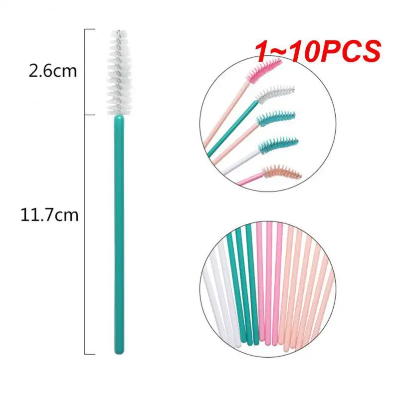 Aplicador de pestañas desechables de arcoíris, varitas rizadoras, Juego de cepillos para cejas, rímel, varitas de peine, Spoolies, 1-10 piezas