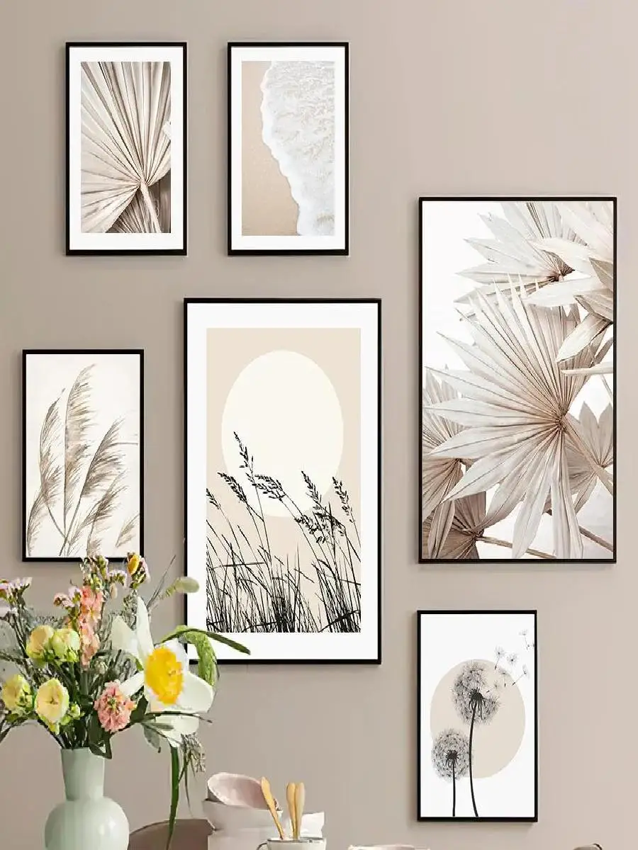 Classic Vintage Dandelion Reed Flower Botanical Leaf HD Canvas Print Poster for Home Living Room Bedroom Wall Decor  Elegant Art