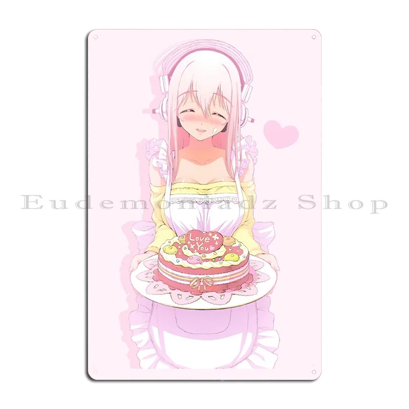 Super Sonico Cake %Ea%95%A5 Metal Sign Customized Paintingwall Plaque Living Room Wall Cave Tin Sign Poster