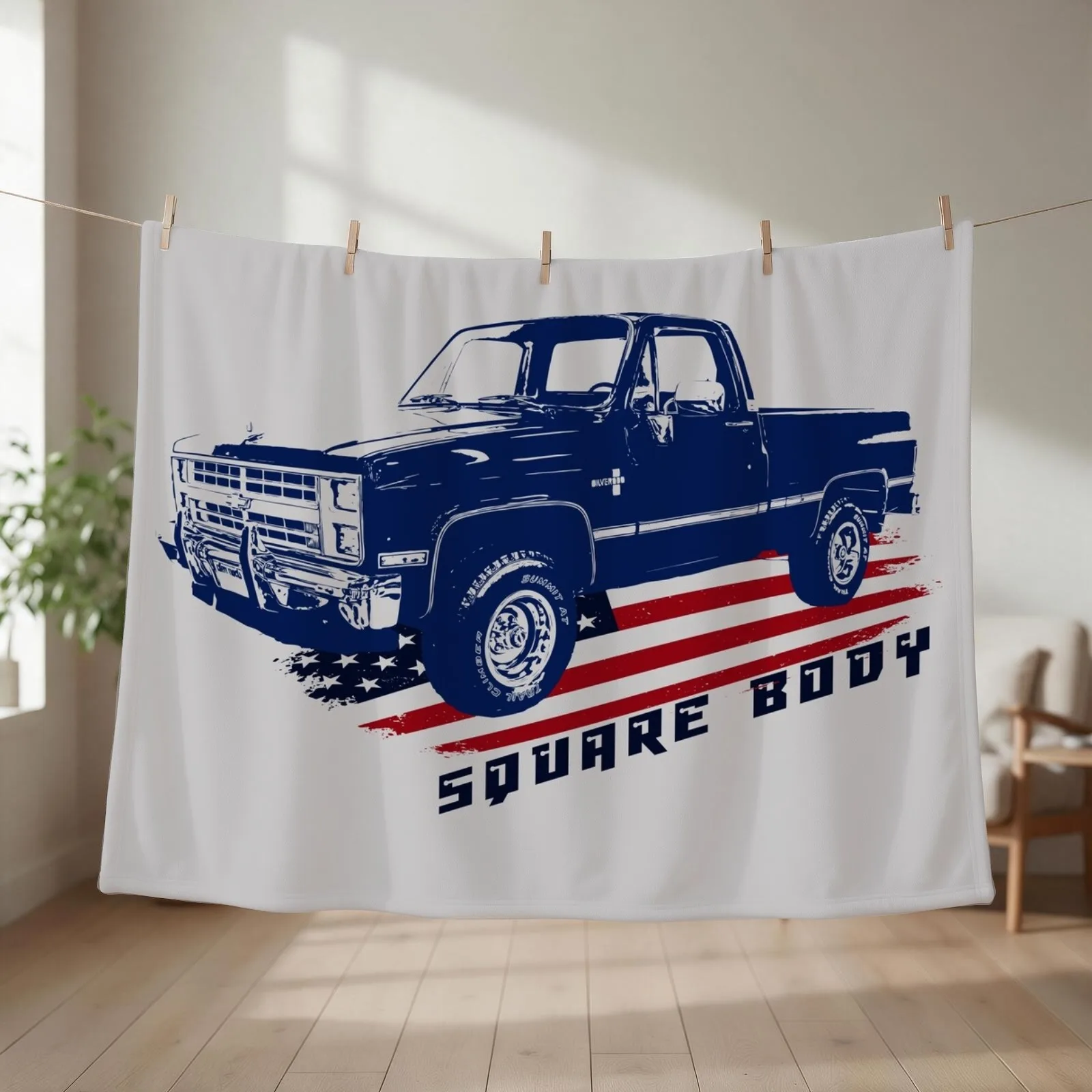 Square Body Pickup Truck 1985 K10 Throw Blanket couch cozy soft plush fuzzy picnic outdoor blanket