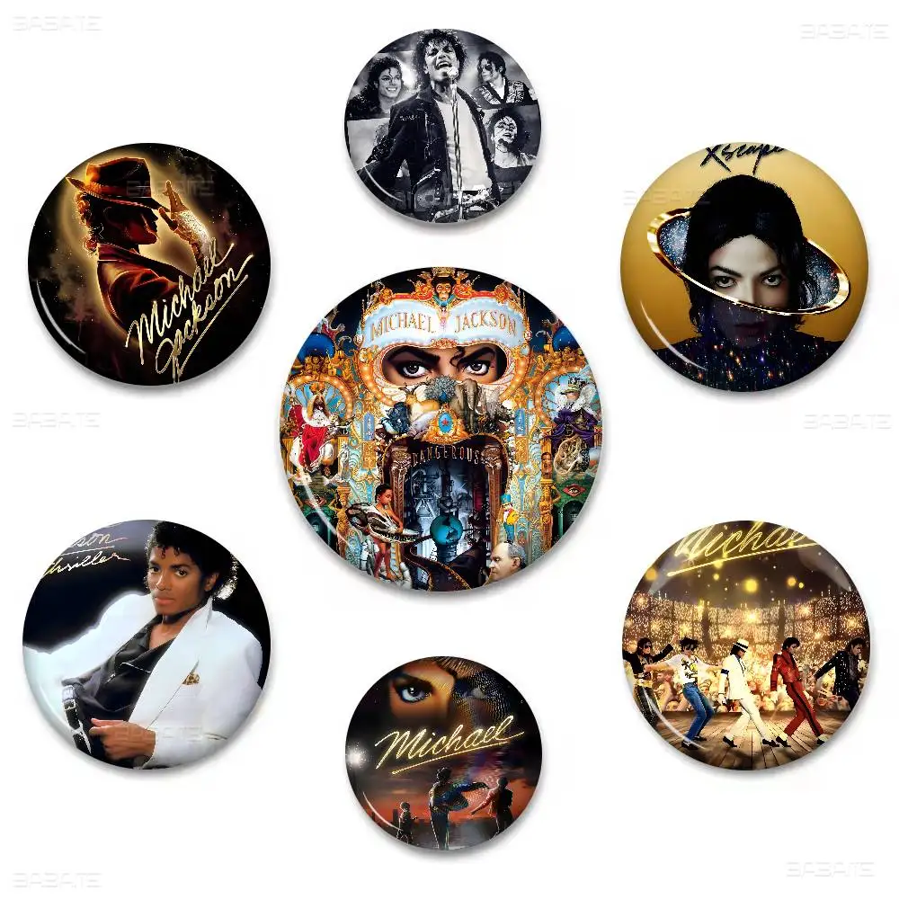 Singer M-Michael J-Jackson 58mm Handmade Brooch Cartoon Cosplay Badge on Backpack Jewelry Accessories Gifts