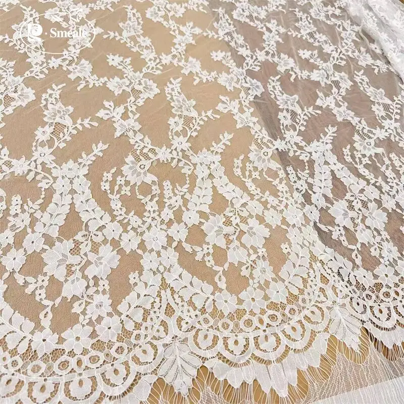 3MX1,5M Seilstickerei und gewebter Wimpernspitzenstoff für Hochzeitskleider, DIY-Nähstoff, weißer Spitzenstoff. Hohe Qualität 2026 – Detail 13