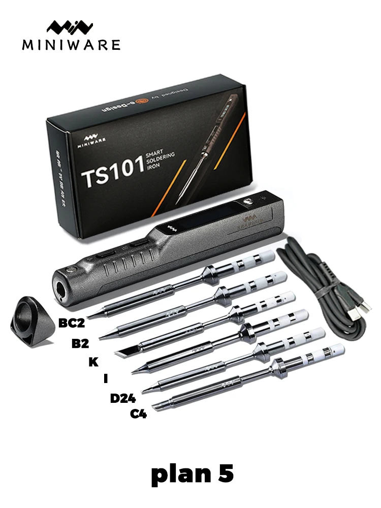 Original ts101 lötkolben 65w mini tragbar einstellbare temperatur lcd neues upgrade ts100 mit lötkolbens pitzen satz